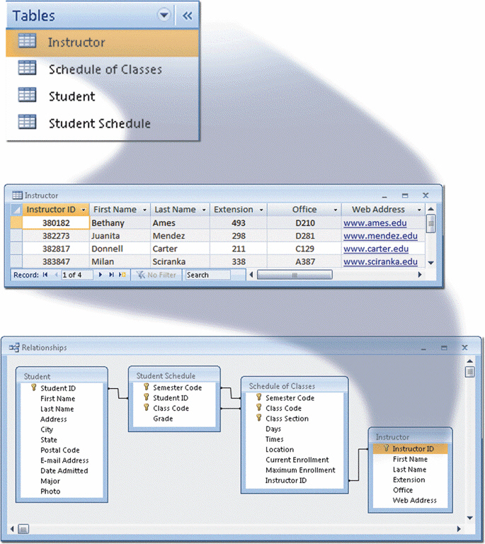<strong> A user of a relational database, such as that pictured in the accompanying figure, refers to a file as what?</strong> A) table B) column C) row D) relationship