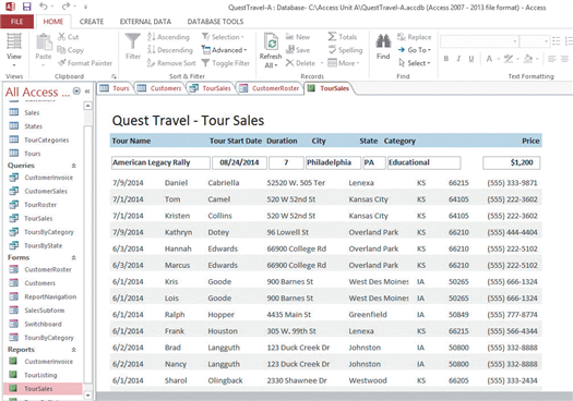 <strong> In the accompanying figure, Customers is a ____ tab.</strong> A) form B) report C) table D) query