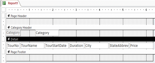 Jim builds the report shown in the accompanying figure. How has Jim grouped the records and what does that tell you about the information he is trying to emphasize in this report?
