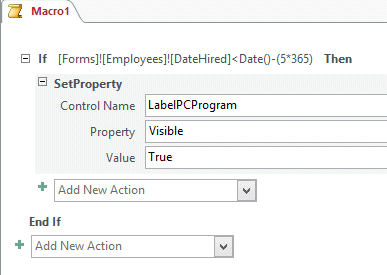 <strong> In the figure above, what type of object is referenced in the conditional expression?</strong> A) Form B) Report C) Macro D) Module