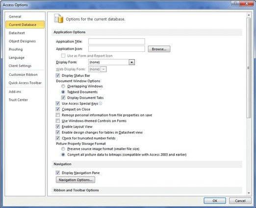 <strong> In the figure above, the Compact on Close option is checked. This helps you ____.</strong> A) set a startup switchboard B) make sure the windows are tabbed C) keep the database as small and efficient as possible D) secure the database with a password