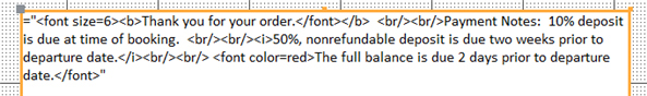 <strong> In the figure shown, what formatting change is made to the last sentence?</strong> A) the color is red B) the size is 6 C) the font face is Arial D) the font is italic
