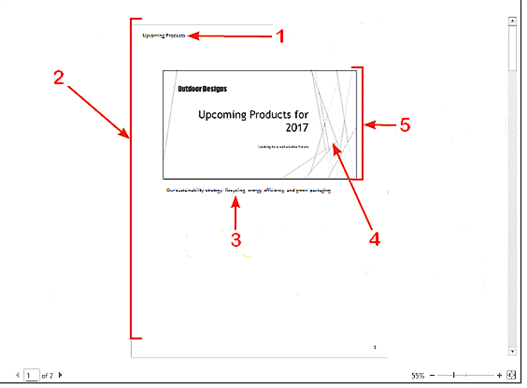 <strong>  In the accompanying figure, item 1 is the ____ header.</strong> A) Slide Title B) Speaker Notes C) Filename D) Notes Pages <div style=padding-top: 35px> 