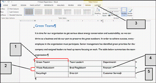 <strong>  In the accompanying figure, item 3 points to the ____ tabs.</strong> A) TABLES B) TOOLS C) TABLE TOOLS contextual D) TABLE FORMAT contextual <div style=padding-top: 35px> 