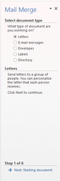 <strong> Which step of the mail merge process is shown in the accompanying figure?</strong> A) 1 B) 2 C) 3 D) 4