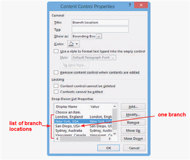In the accompanying figure, the user would repeatedly click the ____________________ button to compile a selection of branch locations.