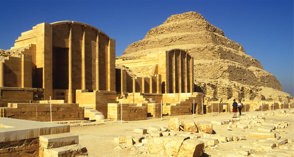 <strong> Which statement applies to the Stepped Pyramid of Djoser and Tomb Complex ?</strong> A)It is the most famous monument from classical Greek art of the fifth century BCE. B)The Stepped Pyramid was both a group project and designed by the architect Imhotep. C)It is a group project, requiring extensive collaboration among laborers, priests, and builders. D)The architect was named Khufu.