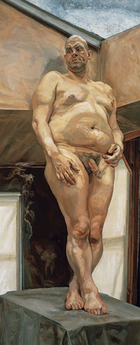 <strong> What does Lucian Freud's Leigh under the Skylight portray?</strong> A)His lover B)A goddess C)A self-portrait D)A unique man