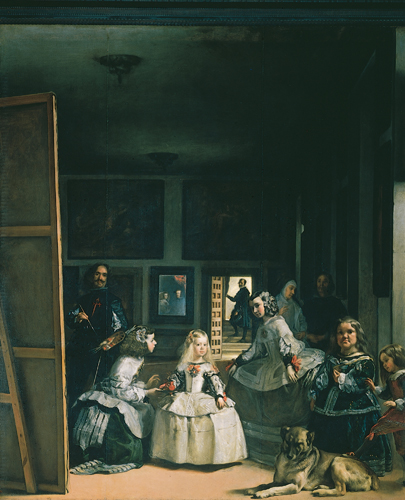 <strong> In Las Meninas , what does Velazquez reveal about the Infanta Margarita by placing her at the center of the painting surrounded by dwarfs, chaperones, and ladies in waiting?</strong> A)Exalted rank B)Place in the court ceremony C)Frivolity D)Her patronage of the Spanish artist