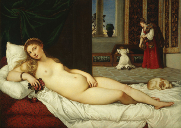 <strong> How does technique affect Titian's painting Venus of Urbino ?</strong> A)It has the characteristic fine detailing of airbrush. B)It has the rich, intense colors of oil painting. C)It has the opaque density of gouache. D)It has the durability of buon fresco.