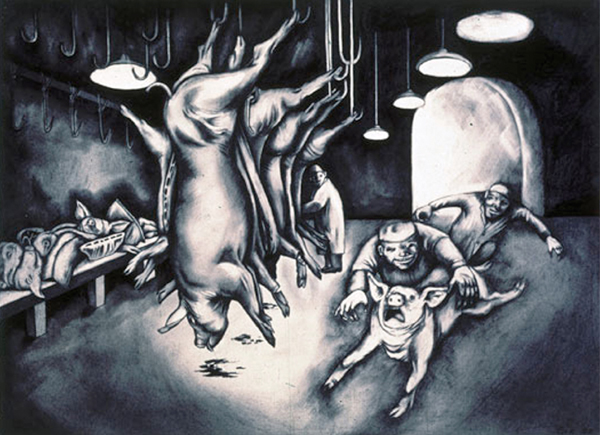 <strong> From what series condemning the meat industry does Coe's There Is No Escape come?</strong> A)Animal Farm B)Porkopolis C)Slaughterhouse Five D)Beeftopia