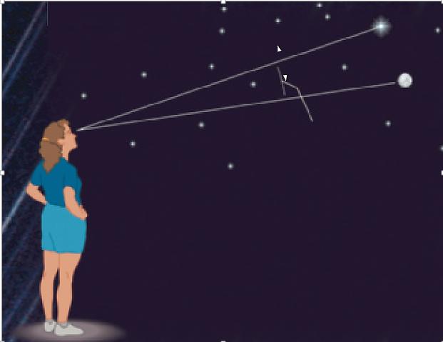 <strong> The Sky Around You - Page 19 In the above image, what is the observer measuring?</strong> A) angle B) arc C) distance D) angular distance E) angular momentum
