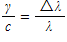 The Doppler formula states that the ratio of the velocity of a source to the speed of light is equal to the ratio of the change in wavelength caused by the Doppler shift to the source wavelength, or A spacecraft has yellow headlights which radiate 600nm photons, and is travelling toward a stationary observer. If the spacecraft is travelling at a velocity of 1% of the speed of light (0.01c), what will be the amount of the shift in wavelength observed (in nanometers)?