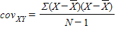 <strong>Which of the following is the formula for the covariance?</strong> A) B) C) D)