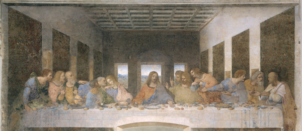 <strong> Which figure is not placed in the standard position in Leonardo's version of the Last Supper ?</strong> A) Jesus B) Judas C) Peter D) Mary Magdalene