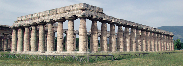 <strong> What is the name and location of this monument?</strong> A) Temple of Apollo at Didyma B) Basilica at Paestum C) Temple of Aphaia on Aegina D) Temple of Zeus at Olympia