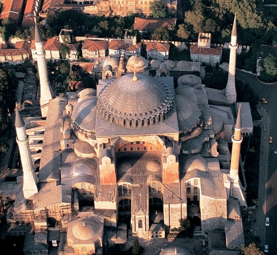<strong> What is the name of this building?</strong> A) San Vitale B) Hagia Sophia C) Santa Costanza D) Church of the Theotokos