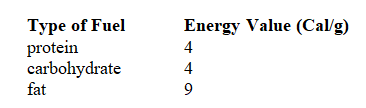 <strong>When calculating the nutritional value of the food, the following is often used as a rule of thumb in calculating the caloric value. </strong> A) ATP production is relatively constant per molecule for each type of fuel used. B) ATP production is relatively constant per gram for each type of fuel used. C) for amino acids and carbohydrates ATP production per gram is larger than per gram of fat. D) for amino acids and carbohydrates ATP production per gram is smaller than per gram of fat.