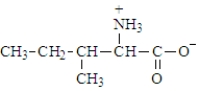 The structure of isoleucine is The zwitterion form of the amino acid isoleucine is