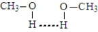 <strong>Which of the following best represents hydrogen bonding in methanol?</strong> A) B) C) D)