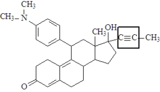 Consider the following molecule of the birth control drug known as RU 486. Fill in the blanks with the appropriate term from the list below. alkane cycloalkane alkene cycloalkene alkyne aromatic haloalkane -The functional group enclosed in the square is a(n)_________________________.