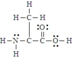 Below is the structure for the amino acid alanine. Alanine can undergo an internal acid-base reaction. In this reaction, the -NH<sub>2</sub> group functions as a base.