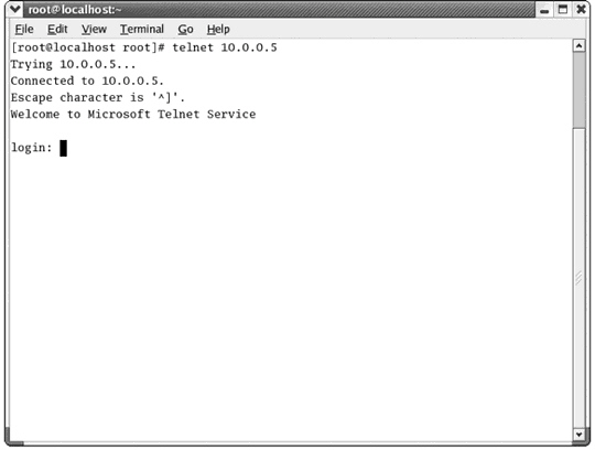 <strong> What application protocol is being used in the figure above?</strong> A) TCP B) Telnet C) Ping D) Traceroute