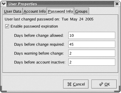  Which operating system uses the dialog in the figure above to configure password settings?