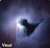 <strong>  The above visual wavelength image is of a ___________, which is a(n) _________.</strong> A) dark nebula, empty space B) reflection nebula, dark cloud C) Bok globule, empty space D) emission nebula, dark cloud <div style=padding-top: 35px> 