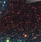 <strong>    The image on the right indicates star formation that we cannot see in the wavelength band on the left. The image on the left is a/an __________ wavelength image of the ___________ wavelength image on the right.</strong> A) radio, infrared B) infrared, visual C) visual, infrared D) infrared, radio <div style=padding-top: 35px> 