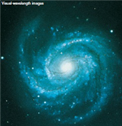<strong>  What is the orientation of the galaxy shown above relative to us on Earth?</strong> A) edge-on B) face-on C) nearly edge-on D) None of the other choices are correct. <div style=padding-top: 35px> 