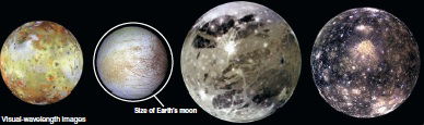 <strong> The visual wavelength image above shows four moons of Jupiter. The furthest one on the right is known as __________.</strong> A) Io B) Ganymede C) Callisto D) Europa