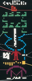 <strong> In the Arecibo message shown above, the sky blue line leads to a sky blue letter S and its mirror image, which represent</strong> A) RNA B) DNA double helix C) a letter of the English alphabet and the mirror effect D) periodic signals