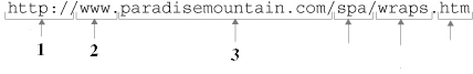 <strong>  Figure A-2 The item marked 1 in the figure above is the ____.</strong> A)server name B)protocol C)directory D)domain name <div style=padding-top: 35px> 