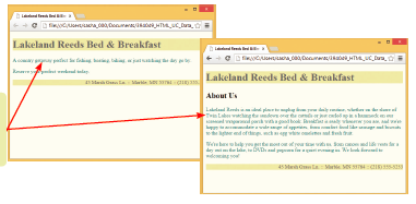 <strong>  In the figure above, a(n) ____ was used to obtain the consistent look and feel between the web pages.</strong> A) inline stylesheet B) embedded stylesheet C) external stylesheet D) W3C compliant stylesheet <div style=padding-top: 35px> 