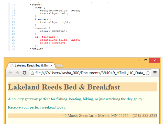   In the figure above, which lines of code set the style for the header?<div style=padding-top: 35px> 