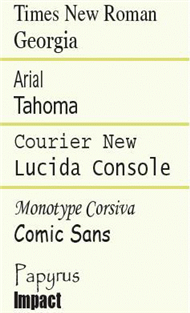 <strong> Referring to the figure above, Arial and Tahoma are examples of ____ fonts.</strong> A) Serif B) Sans serif C) Fantasy D) Cursive
