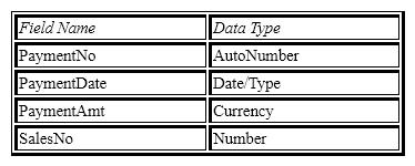 Anne Michael is working with the table shown below. Explain what will happen when she works with the PaymentNo field in Datasheet View.