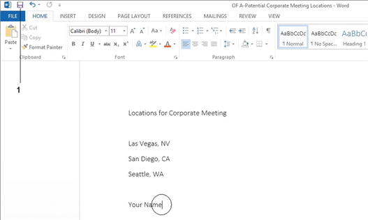 <strong> When you save the document shown in the accompanying figure for the first time, the ____ dialog box opens.</strong> A)Open B)Close C)Page Setup D)Save As