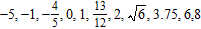 <strong>List the numbers in the set that are natural numbers. </strong> A) B) C) D) E)