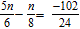 <strong>Solve the equation. </strong> A)n = -6 B)n = -12 C)n = 6 D)n = 8 E)n = -9