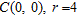 <strong>Find the center and radius of a circle given an equation in standard form. </strong> A) B) C) D)