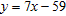<strong>Use the point-slope form to write an equation of the line with the slope 7 and that passes through the point ( 9, 3). Then write your result in slope-intercept form.</strong> A) B) C) D) E)