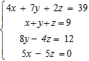 <strong>Use matrices to solve the system of equations. If the system has no solution, so indicate. </strong> A) B) C) D) E) No solution.