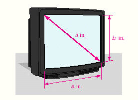 <strong>What size is the television screen shown in the illustration? Find if in. and in. </strong> A) 25 in. B) 35 in. C) 14.2 in. D) 13.2 in. E) 5 in.