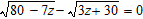 <strong>Solve the equation. </strong> A) a = 36 B) a = 3 C) a = 9 D) a = 6 E) no solution