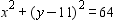 <strong>For design purposes, the large gear in the illustration is the circle . The smaller gear is a circle centered at and tangent to the larger circle. Find the equation of the smaller gear. </strong> A) B) C) D) E)