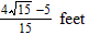 <strong>An arch of the bridge shown in the following figure is semielliptical, and the major axis is horizontal. The arch is w = 40 feet wide and h = 15 feet high. Find the height of the arch d = 5 feet from the center of the base. </strong> A) B) C) D) E)