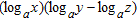 <strong>Assume that , , , and are positive numbers. Use the properties of logarithms to write the expression in terms of the logarithms of , , and . </strong> A) B) C) D) E)