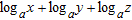 <strong>Assume that , , , and are positive numbers. Use the properties of logarithms to write the expression in terms of the logarithms of , , and . </strong> A) B) C) D) E)